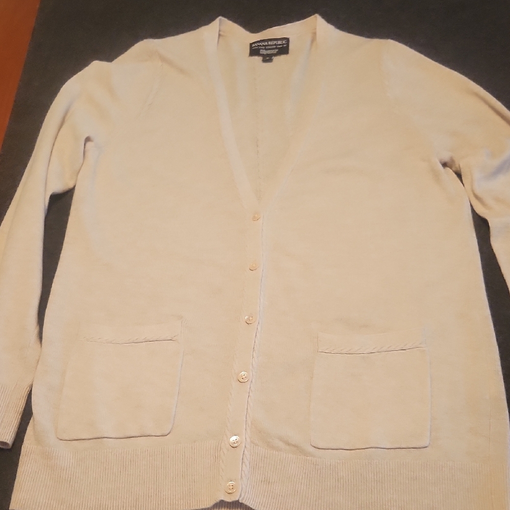 Banana Republic Light Tan Cardigan Sweater